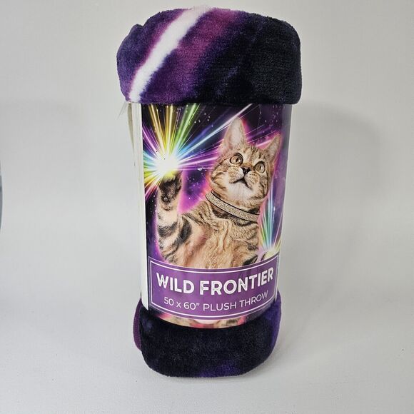 Galactic Cat Wild Frontier Plush Throw 50 x 60 Soft Warm & Durable April Turner - Picture 1 of 4